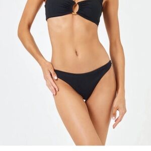NWT L*space Black Camacho Ribbed Bikini Bottom in Size Small